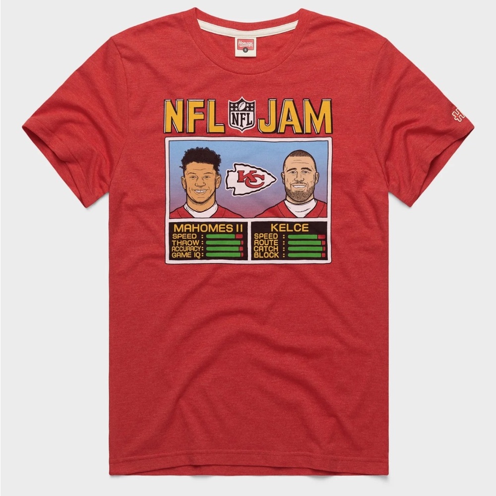 NEW WITH TAGS HOMAGE NFL Jam Chiefs Mahomes and Kelce T-Shirt